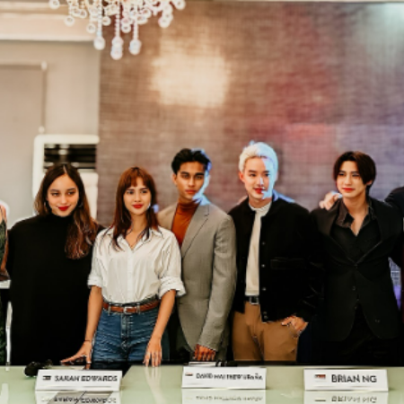 David Matthew Ubaña with the cast of a new project that he is going to do.